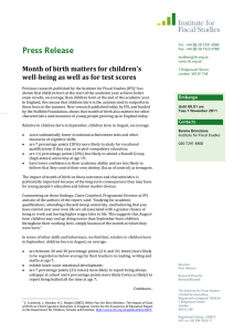 Press Release Month of birth matters for children’s