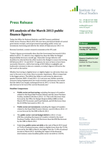 Press Release IFS analysis of the March 2013 public