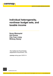 Individual heterogeneity, nonlinear budget sets, and taxable income