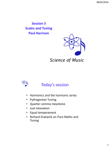 Today’s session Session 3 Scales and Tuning Paul Harrison