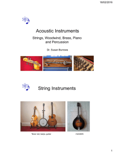 Acoustic Instruments String Instruments Strings, Woodwind, Brass, Piano and Percussion