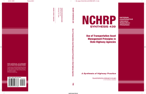 NCHRP SYNTHESIS 439 Use of Transportation Asset Management Principles in