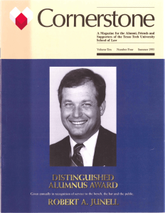 ~ornerstone A  Magazine for  the Alumni, Friends and