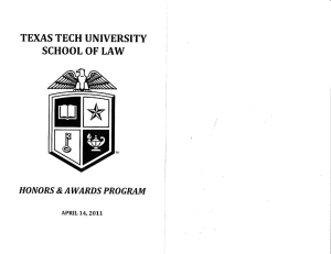 * TEXAS TECH UNIVERSITY SCHOOL OF LAW &amp;