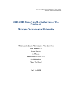 2015/2016 Report on the Evaluation of the President Michigan Technological University