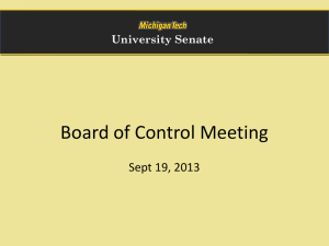 Board of Control Meeting  Sept 19, 2013 University Senate