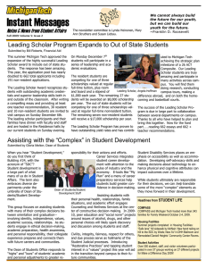 Instant Messages  Leading Scholar Program Expands to Out of State Students