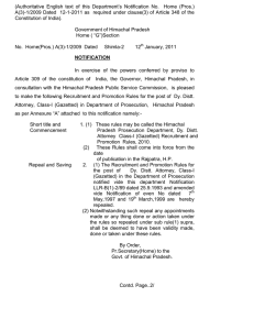 (Authoritative English text of this Department’s Notification No.  Home... A(3)-1/2009 Dated  12-1-2011 as  required under clause(3) of...