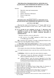 THE HIMACHAL PRADESH JUDICIAL OFFICERS (PAY, ARRANGEMENT OF SECTIONS