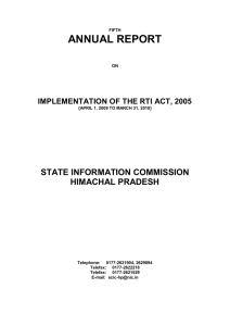 ANNUAL REPORT  STATE INFORMATION COMMISSION HIMACHAL PRADESH