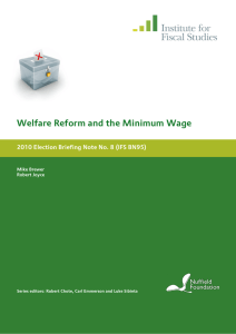 Welfare Reform and the Minimum Wage