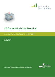 UK Productivity in the Recession