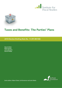 Taxes and Benefits: The Parties’ Plans