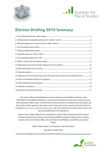 Election Briefing 2010 Summary