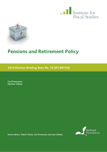 Pensions and Retirement Policy