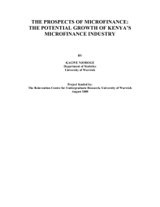 THE PROSPECTS OF MICROFINANCE: THE POTENTIAL GROWTH OF KENYA’S MICROFINANCE INDUSTRY