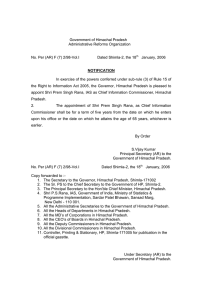 Government of Himachal Pradesh Administrative Reforms Organization