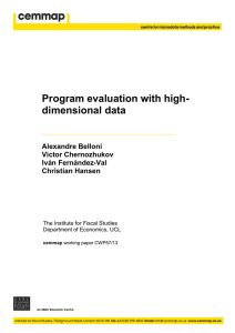 Program evaluation with high- dimensional data Alexandre Belloni Victor Chernozhukov