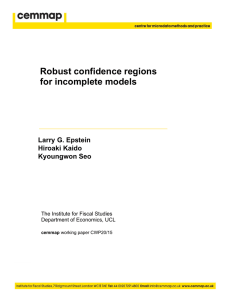 Robust confidence regions for incomplete models Larry G. Epstein Hiroaki Kaido