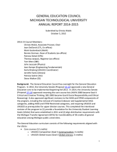 GENERAL EDUCATION COUNCIL MICHIGAN TECHNOLOGICAL UNIVERSITY ANNUAL REPORT 2014-2015