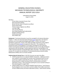 GENERAL EDUCATION COUNCIL MICHIGAN TECHNOLOGICAL UNIVERSITY ANNUAL REPORT 2013-2014