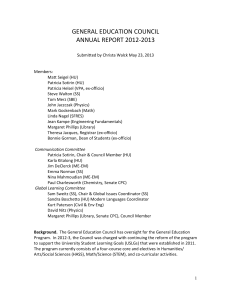 GENERAL EDUCATION COUNCIL ANNUAL REPORT 2012-2013