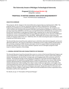 The	University	Senate	of	Michigan	Technological	University Proposal	15‐12	( ) “PROPOSAL	TO	REVISE	GENERAL	EDUCATION	REQUIREMENTS”