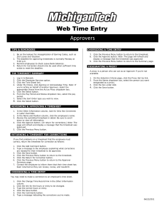 Web Time Entry Approvers  TIPS &amp; REMINDERS