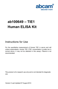 ab100649 – TIE1 Human ELISA Kit Instructions for Use