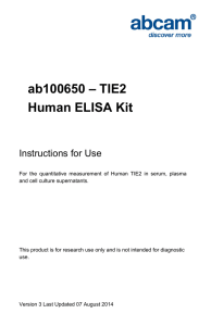 ab100650 – TIE2 Human ELISA Kit Instructions for Use