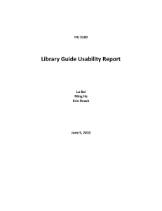 Library Guide Usability Report HU 3120  Lu Bai