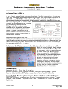 Continuous Improvement Using Lean Principles Advance Grant Initiative