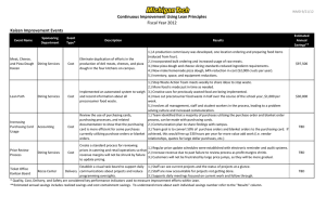 Continuous Improvement Using Lean Principles Kaizen Improvement Events Fiscal Year 2012