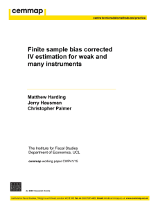 Finite sample bias corrected IV estimation for weak and many instruments Matthew Harding