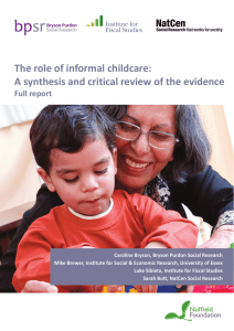 The role of informal childcare:   A synthesis and critical review of the evidence  Full report 