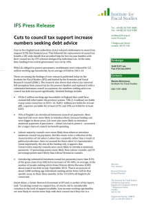 IFS Press Release  Cuts to council tax support increase