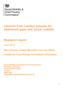 Lessons from London schools for attainment gaps and social mobility  Research report