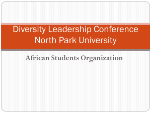 Diversity Leadership Conference North Park University African Students Organization