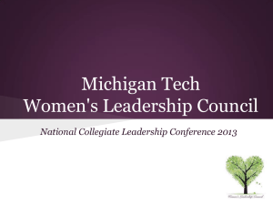 Michigan Tech Women's Leadership Council National Collegiate Leadership Conference 2013