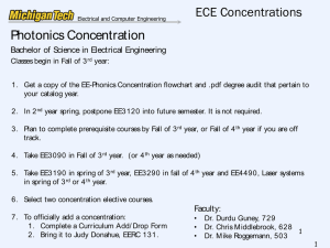 ECE Concentrations Photonics Concentration Bachelor of Science in Electrical Engineering