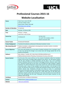 Professional Courses 2015-16 Website Localisation  Venue