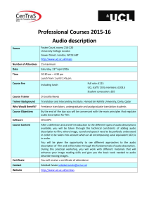 Professional Courses 2015-16 Audio description