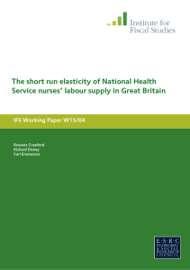 The short run elasticity of National Health IFS Working Paper W15/04
