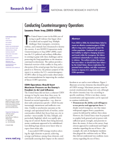 T Conducting Counterinsurgency Operations Research Brief