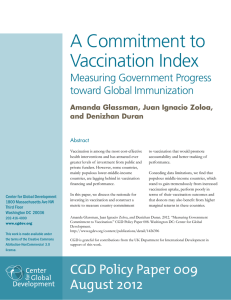 A Commitment to Vaccination Index Measuring Government Progress toward Global Immunization