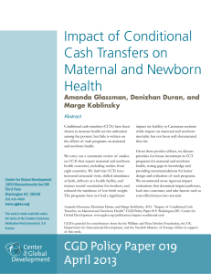 Impact of Conditional Cash Transfers on Maternal and Newborn Health