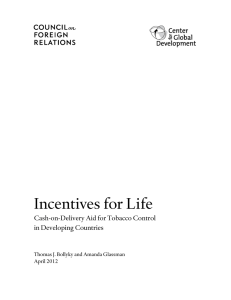 Incentives for Life  Cash-on-Delivery Aid for Tobacco Control in Developing Countries