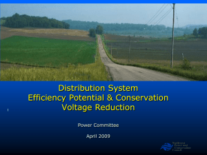 Distribution System Efficiency Potential &amp; Conservation Voltage Reduction Power Committee