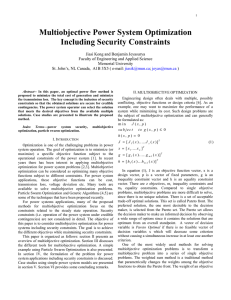 Multiobjective Power System Optimization Including Security Constraints