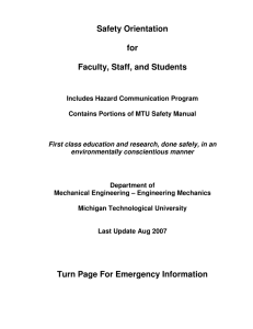 Safety Orientation  for Faculty, Staff, and Students